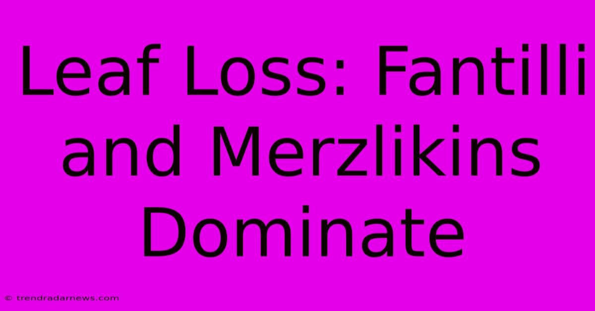 Leaf Loss: Fantilli And Merzlikins Dominate