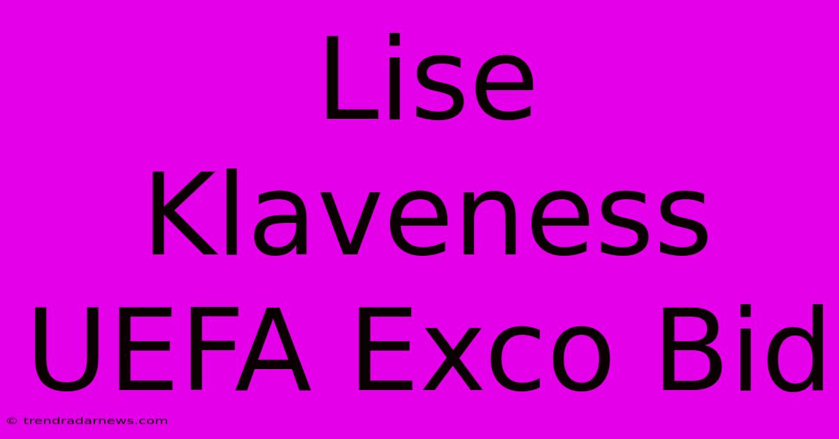 Lise Klaveness UEFA Exco Bid