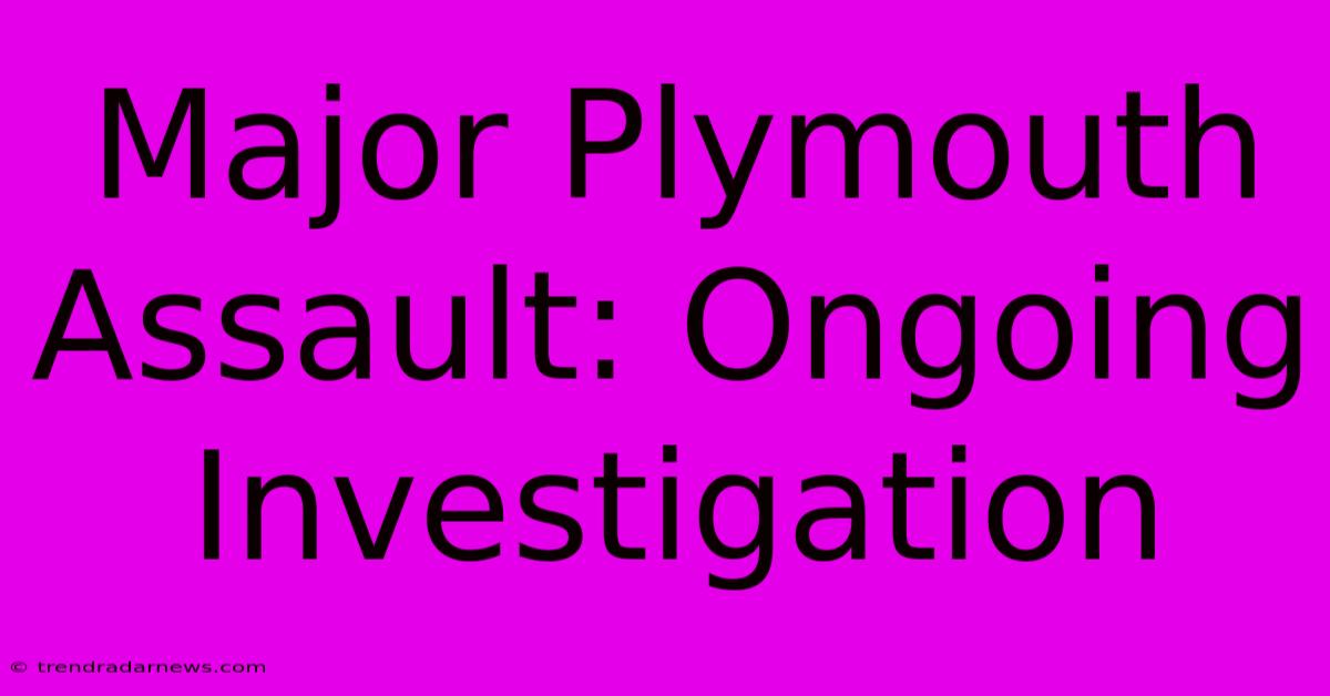 Major Plymouth Assault: Ongoing Investigation