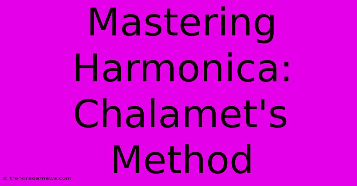 Mastering Harmonica: Chalamet's Method