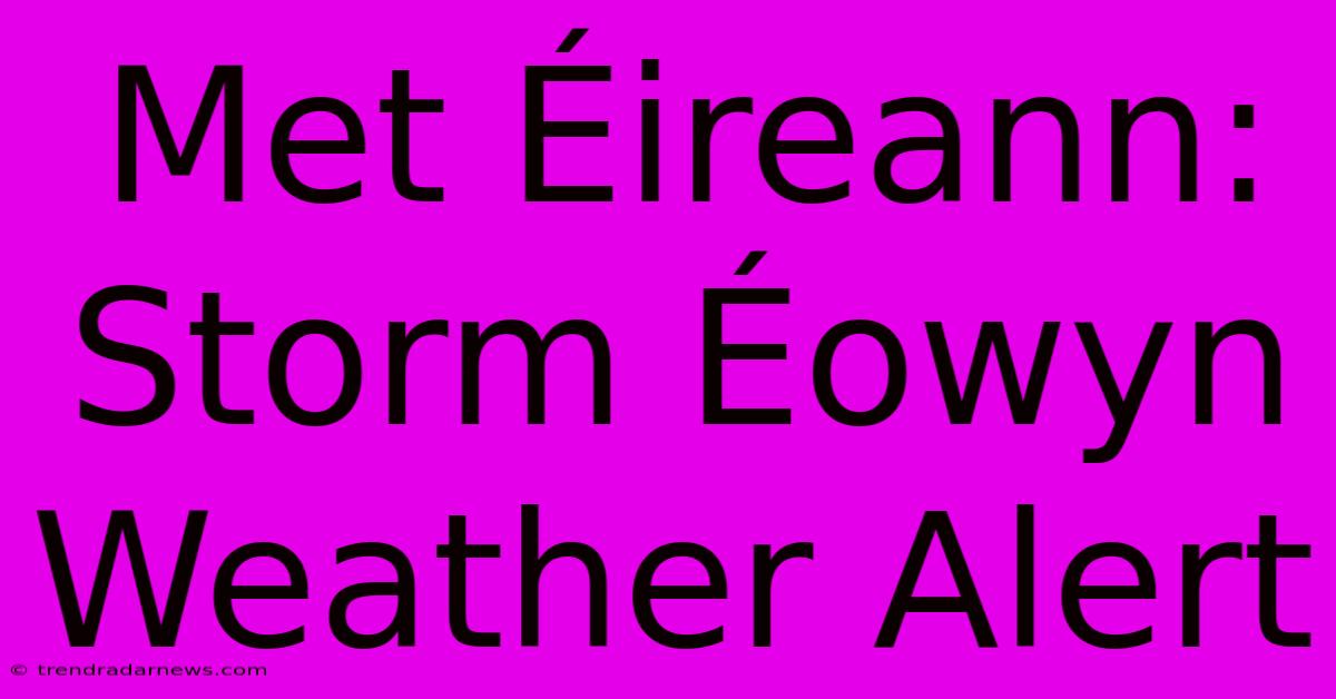 Met Éireann: Storm Éowyn Weather Alert