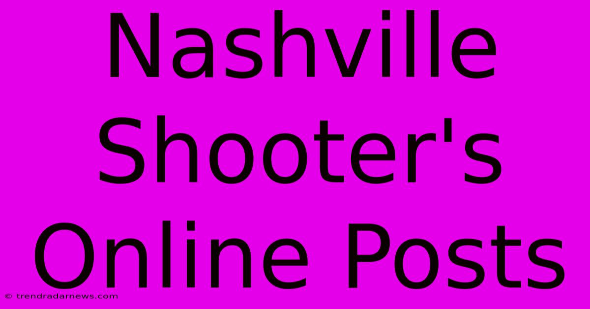 Nashville Shooter's Online Posts