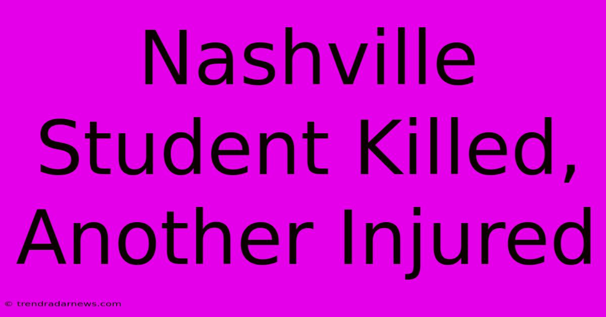 Nashville Student Killed, Another Injured