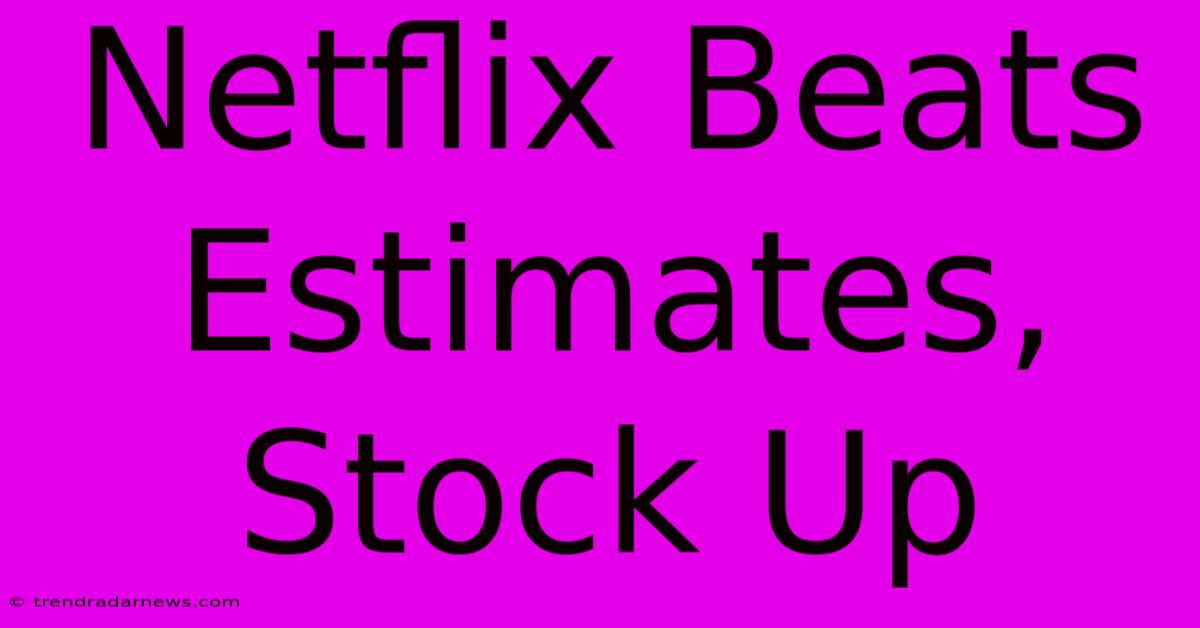 Netflix Beats Estimates, Stock Up