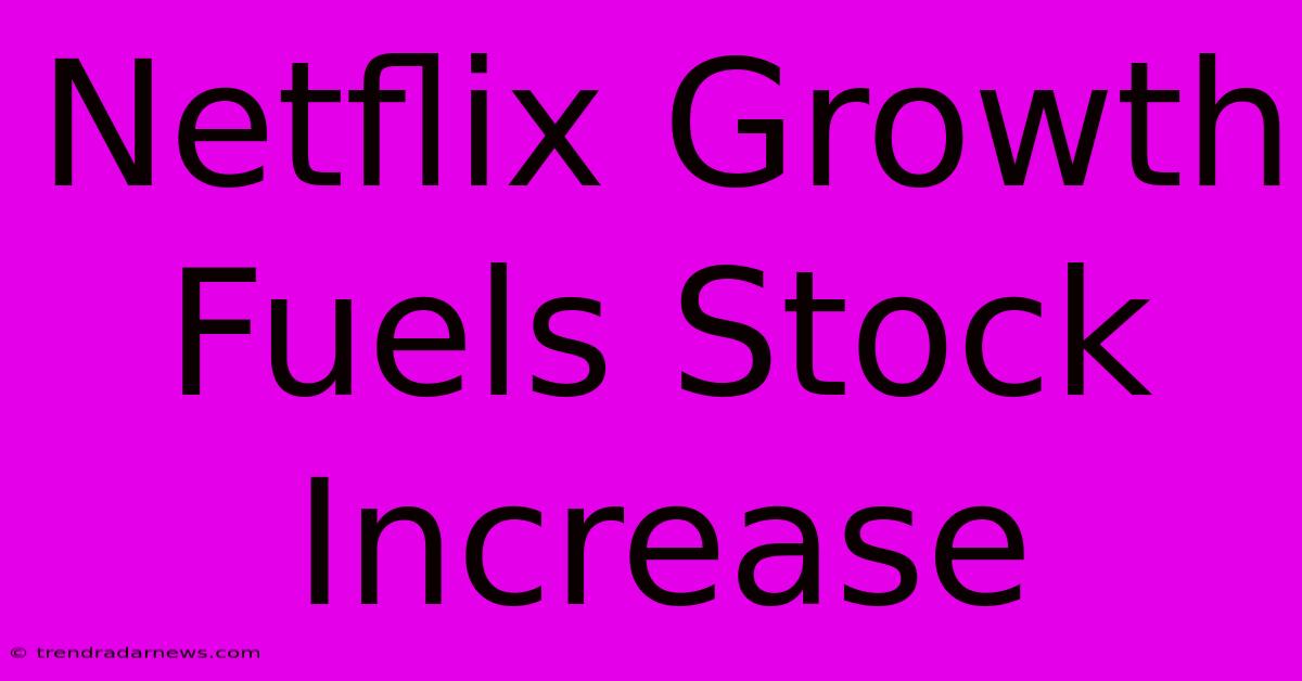 Netflix Growth Fuels Stock Increase