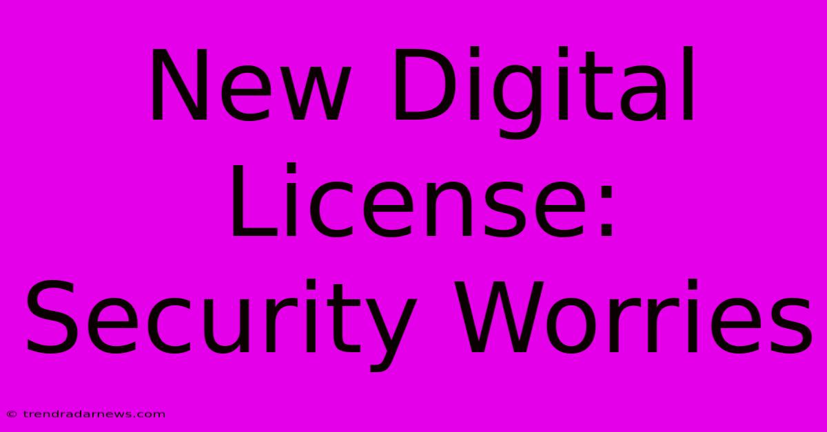 New Digital License: Security Worries