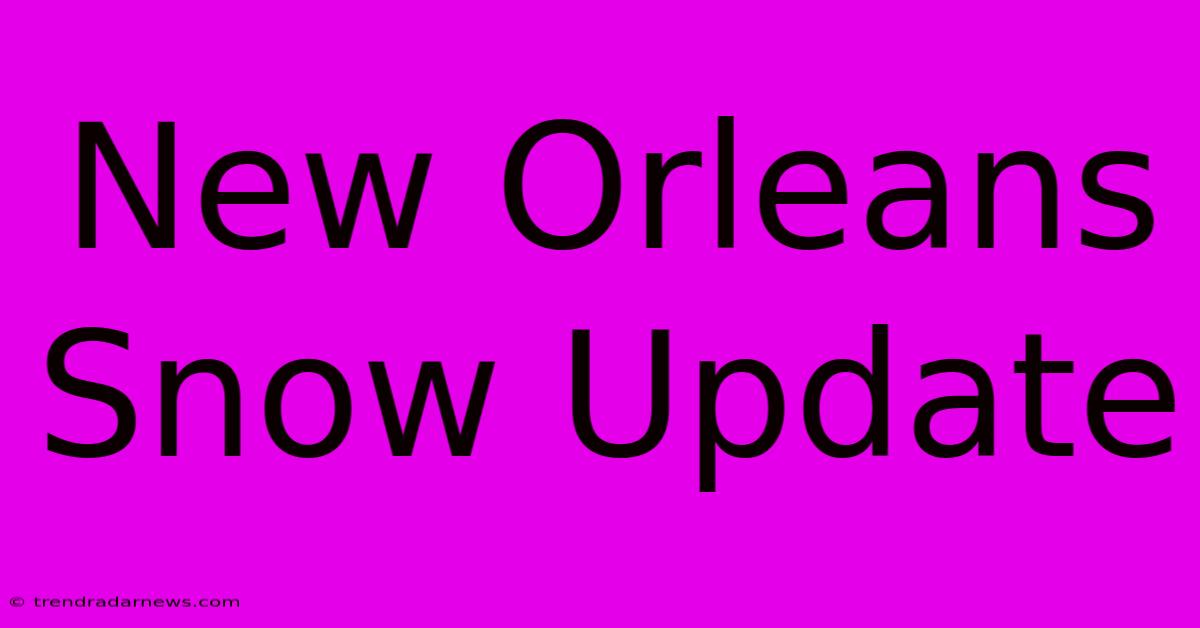 New Orleans Snow Update