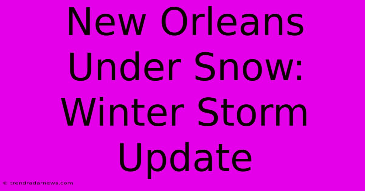 New Orleans Under Snow: Winter Storm Update