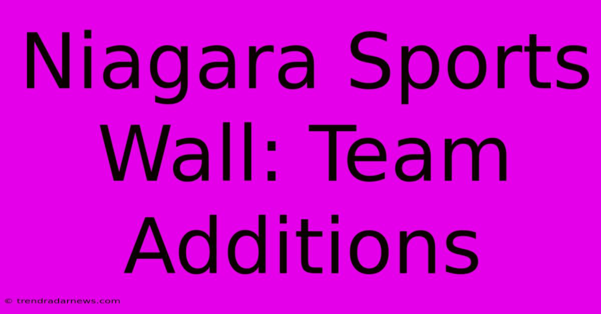 Niagara Sports Wall: Team Additions