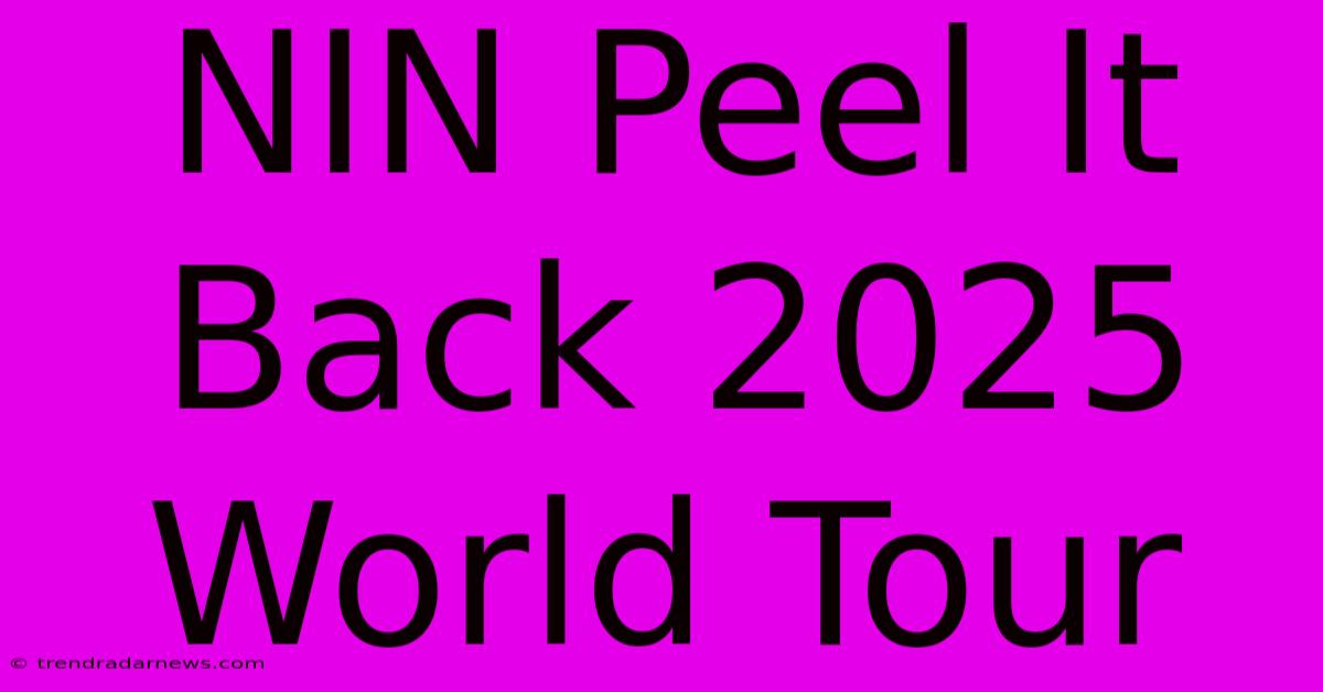 NIN Peel It Back 2025 World Tour