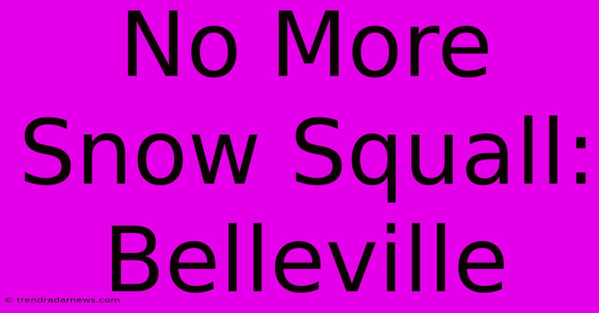 No More Snow Squall: Belleville