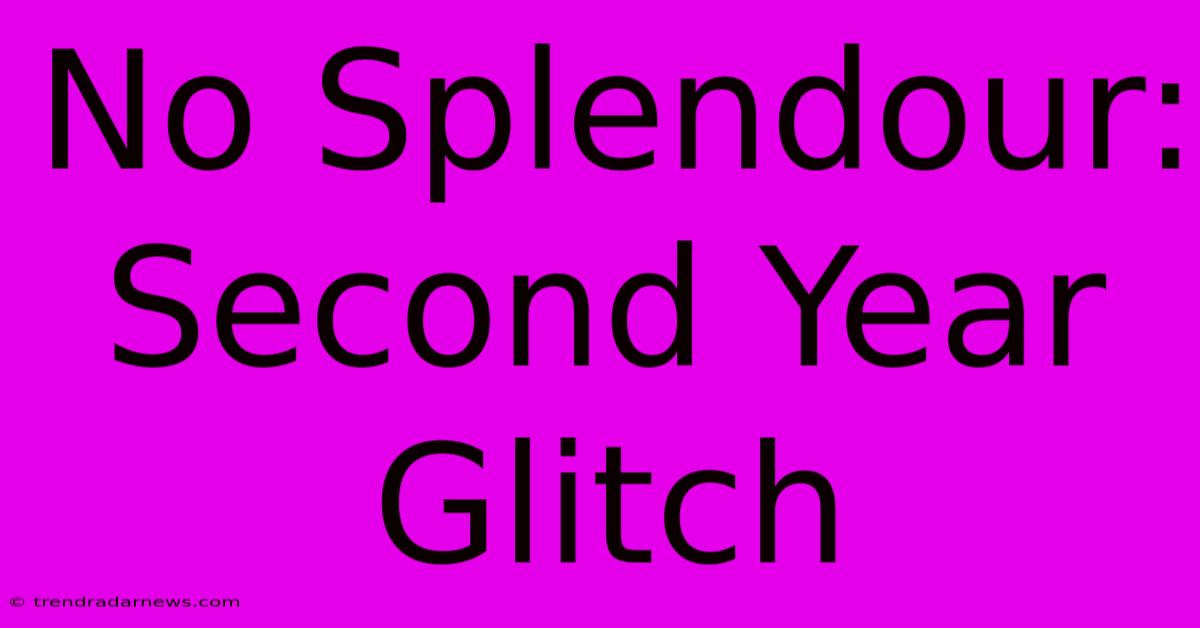 No Splendour: Second Year Glitch