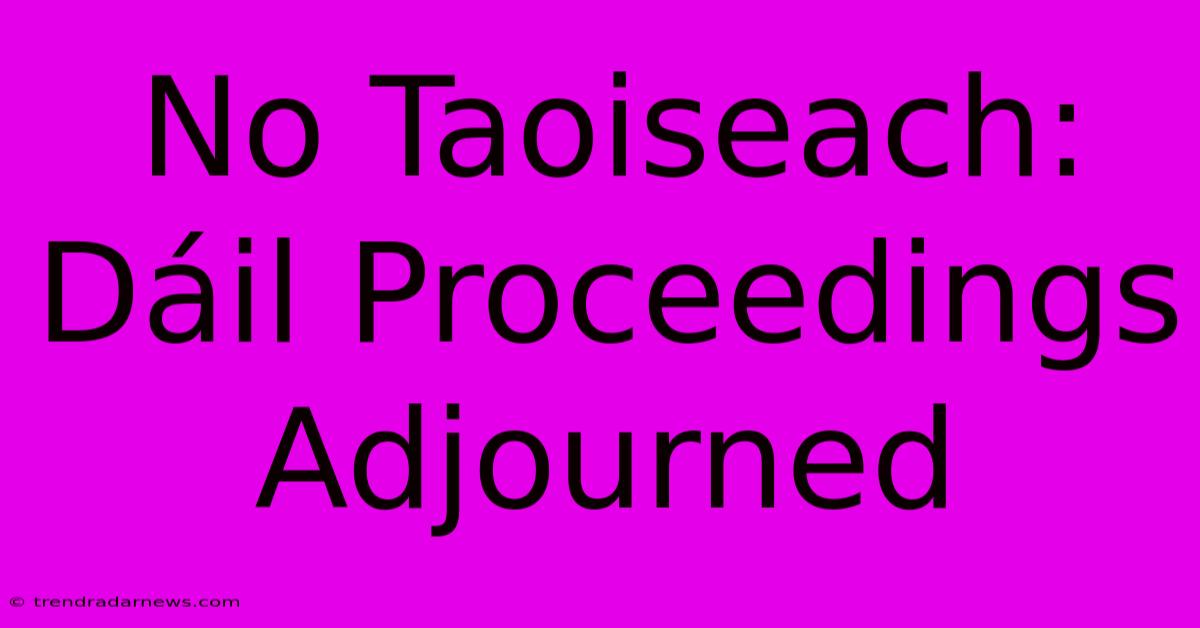 No Taoiseach: Dáil Proceedings Adjourned