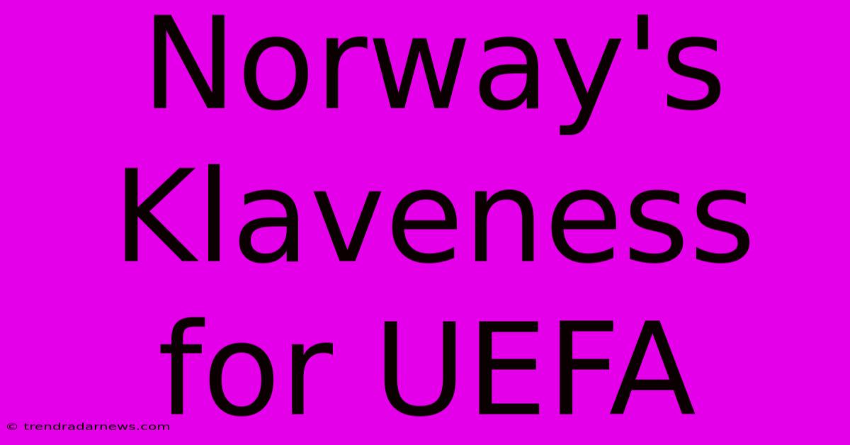 Norway's Klaveness For UEFA