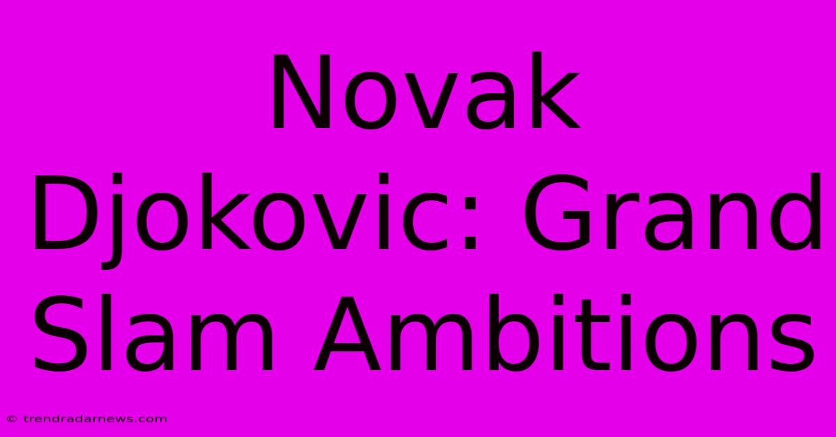 Novak Djokovic: Grand Slam Ambitions