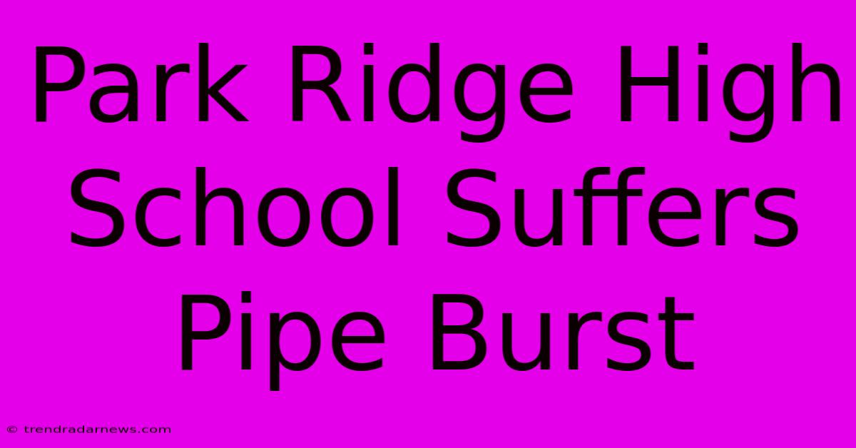 Park Ridge High School Suffers Pipe Burst