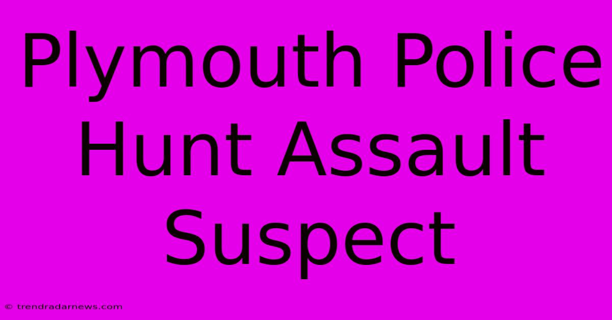 Plymouth Police Hunt Assault Suspect