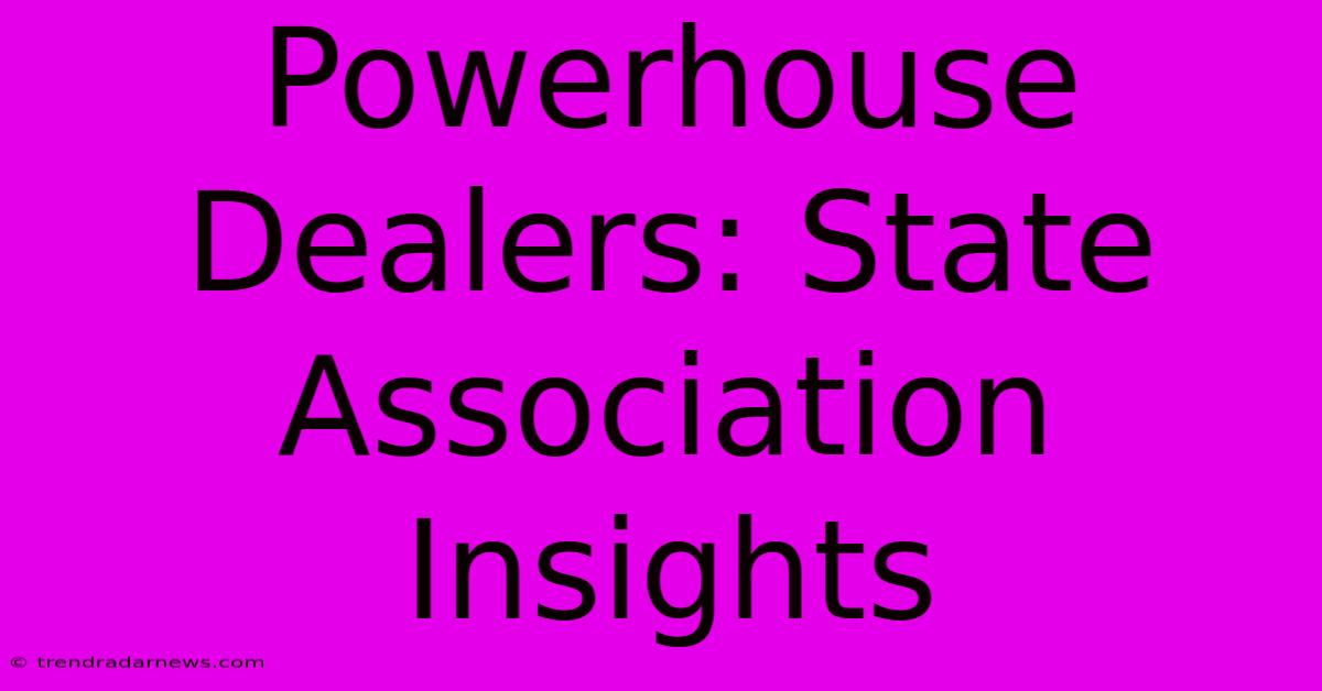 Powerhouse Dealers: State Association Insights