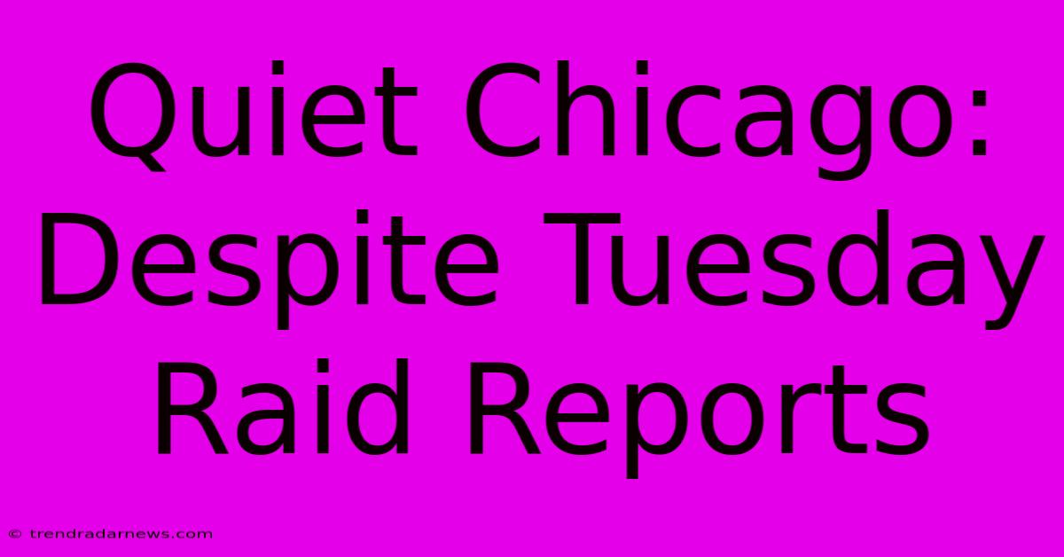 Quiet Chicago: Despite Tuesday Raid Reports