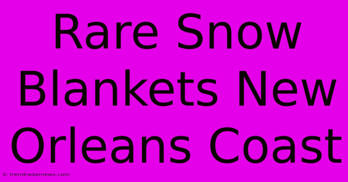 Rare Snow Blankets New Orleans Coast