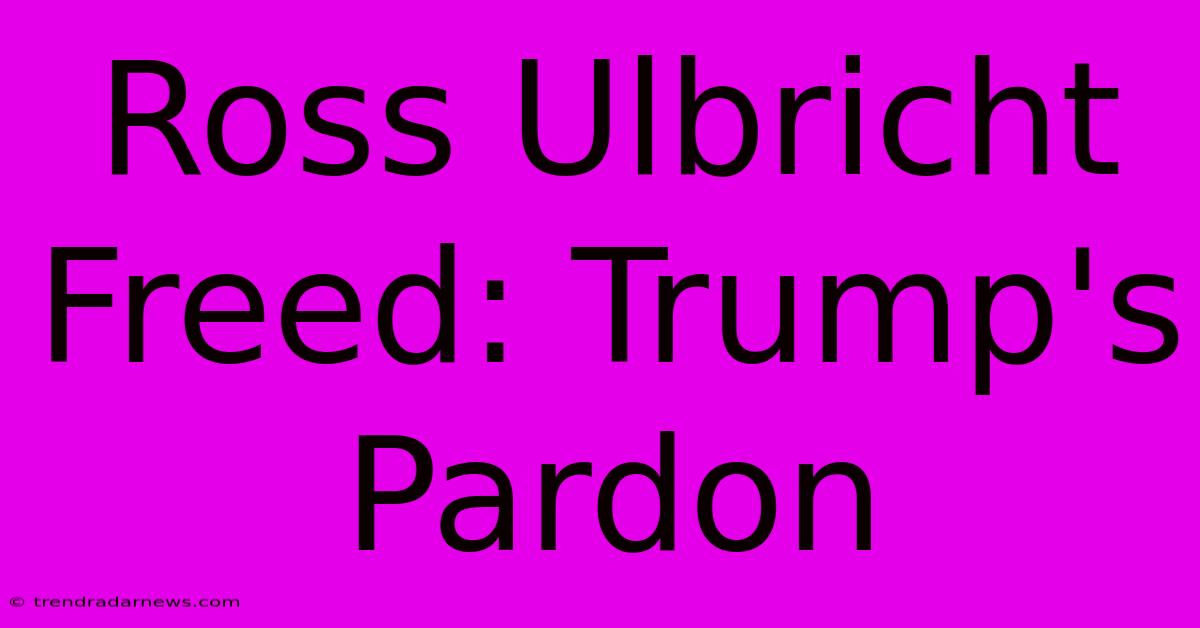 Ross Ulbricht Freed: Trump's Pardon