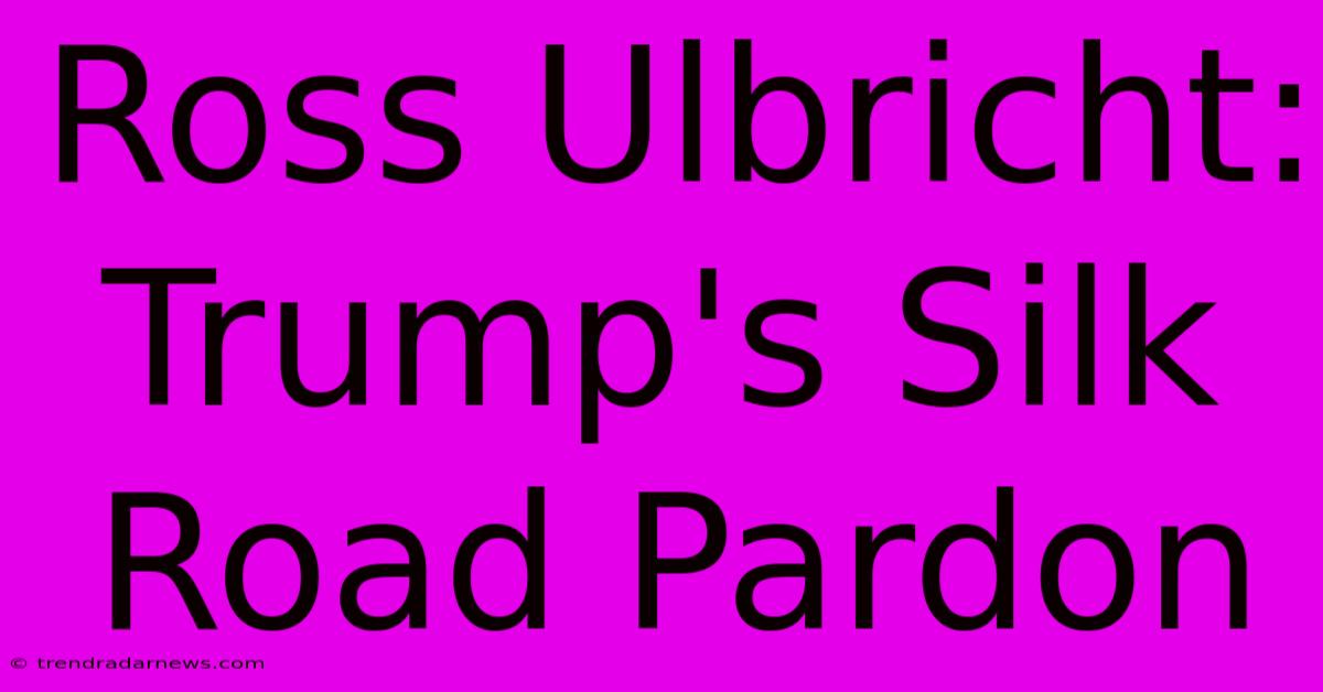 Ross Ulbricht: Trump's Silk Road Pardon