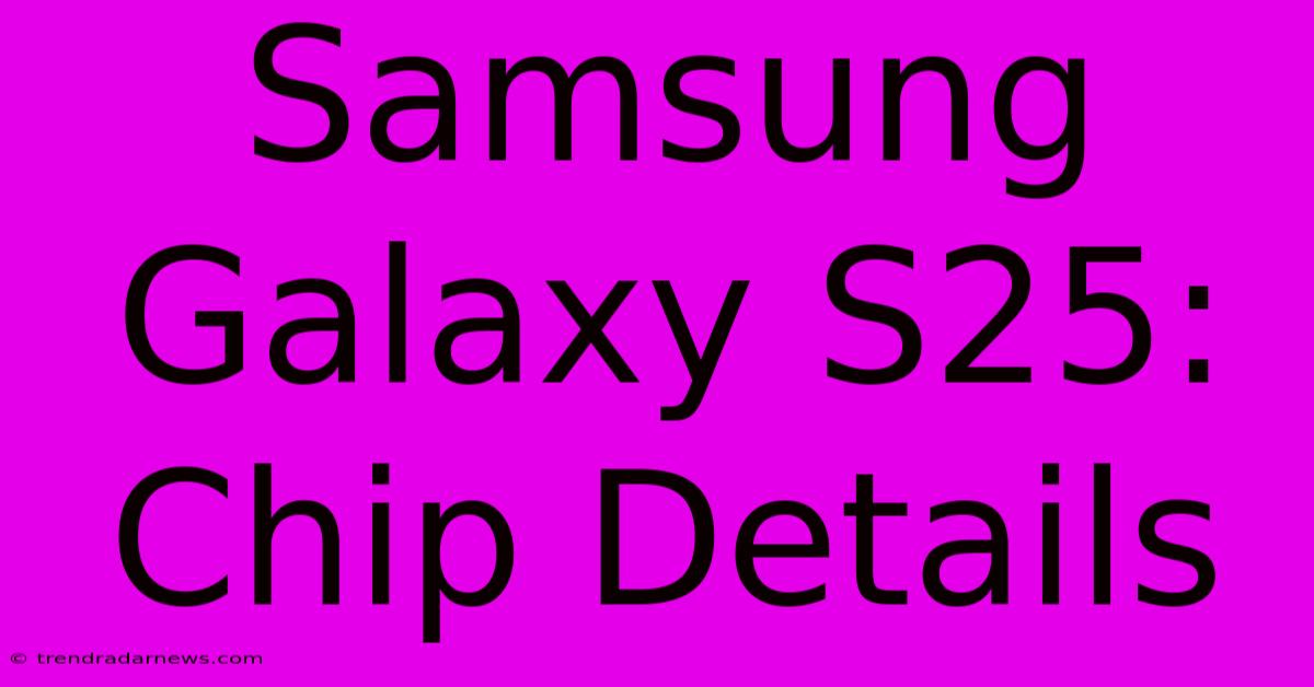 Samsung Galaxy S25: Chip Details