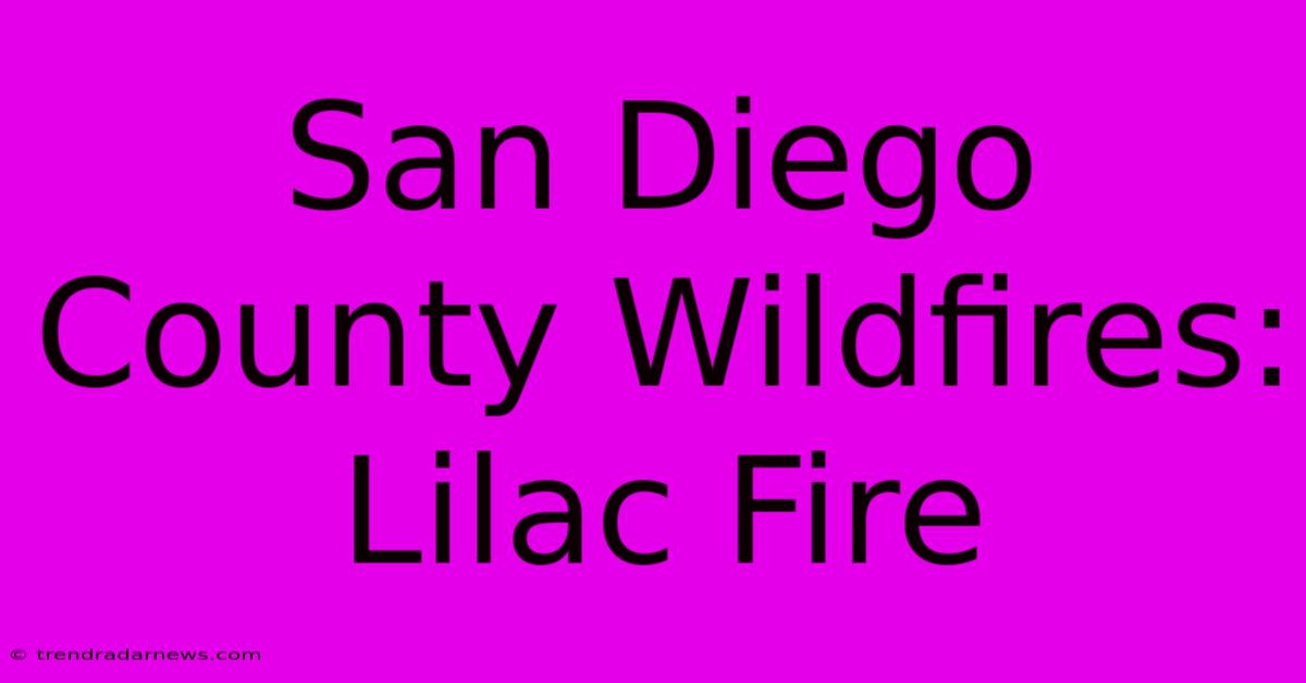 San Diego County Wildfires: Lilac Fire