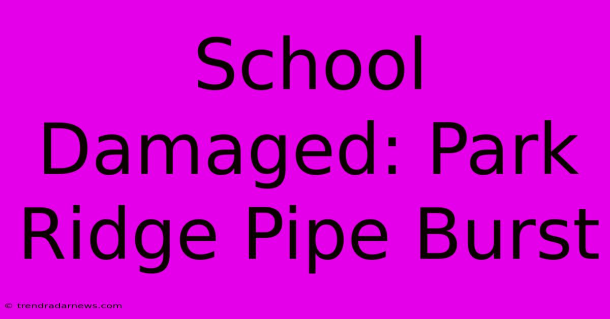 School Damaged: Park Ridge Pipe Burst