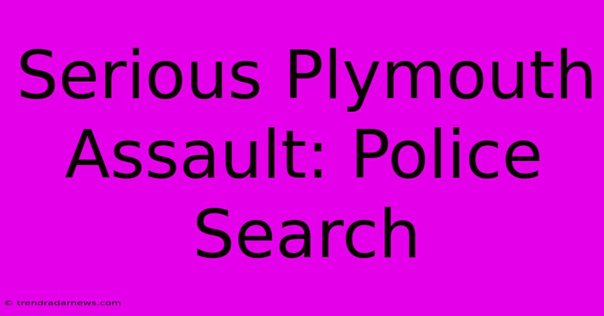 Serious Plymouth Assault: Police Search