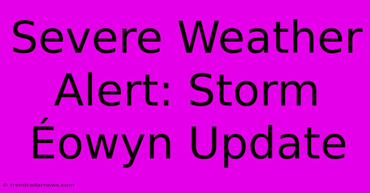 Severe Weather Alert: Storm Éowyn Update