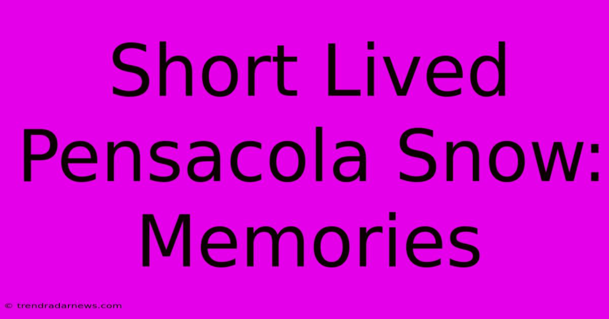 Short Lived Pensacola Snow: Memories