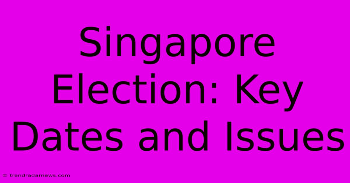 Singapore Election: Key Dates And Issues