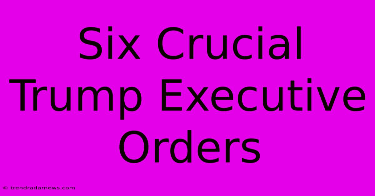 Six Crucial Trump Executive Orders