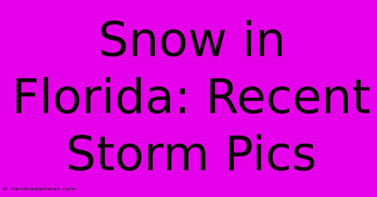 Snow In Florida: Recent Storm Pics