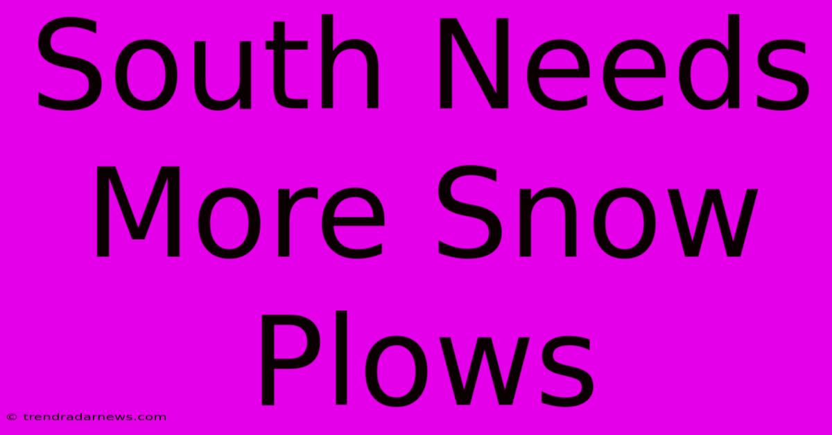 South Needs More Snow Plows