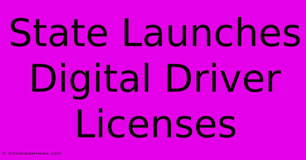 State Launches Digital Driver Licenses