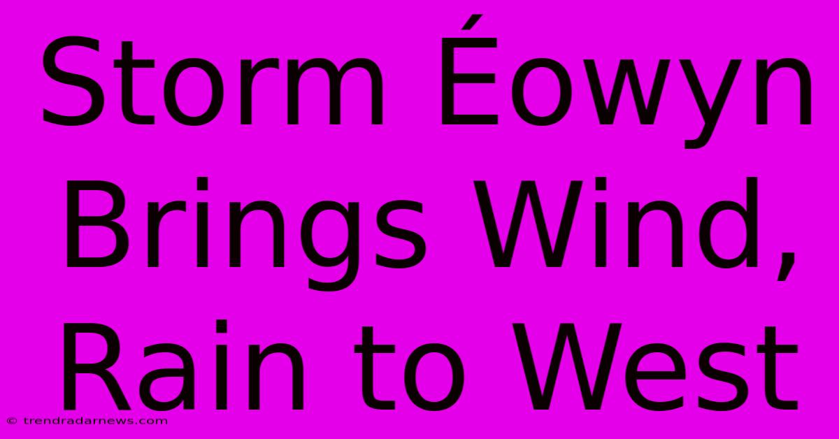 Storm Éowyn Brings Wind, Rain To West