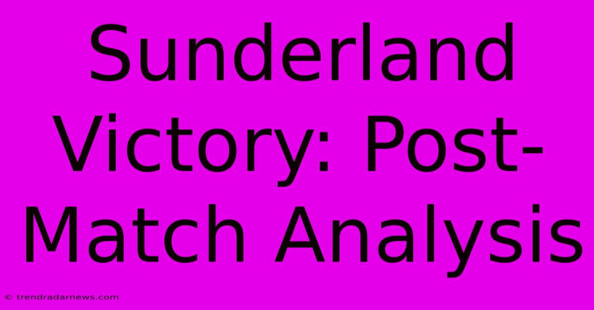 Sunderland Victory: Post-Match Analysis