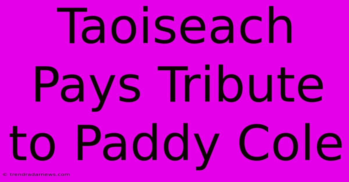 Taoiseach Pays Tribute To Paddy Cole