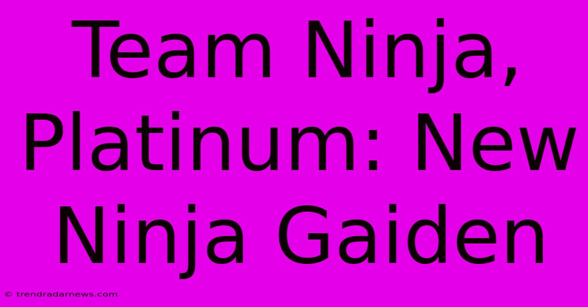 Team Ninja, Platinum: New Ninja Gaiden