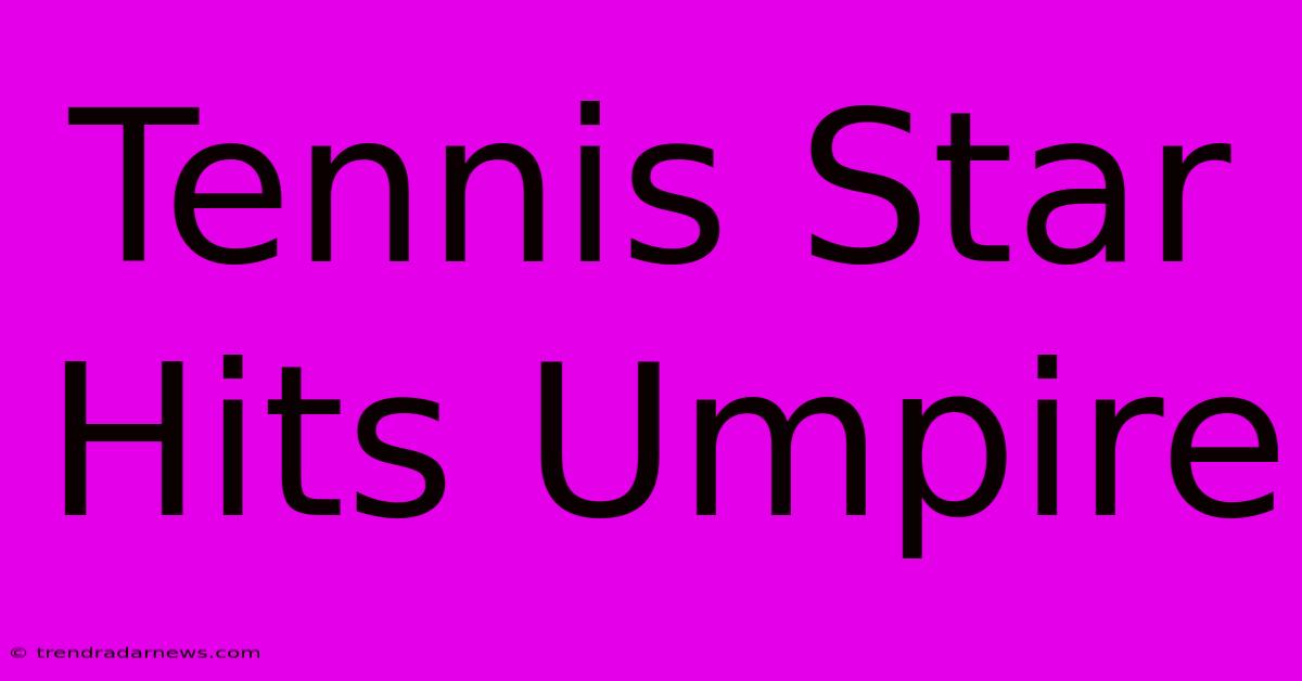 Tennis Star Hits Umpire