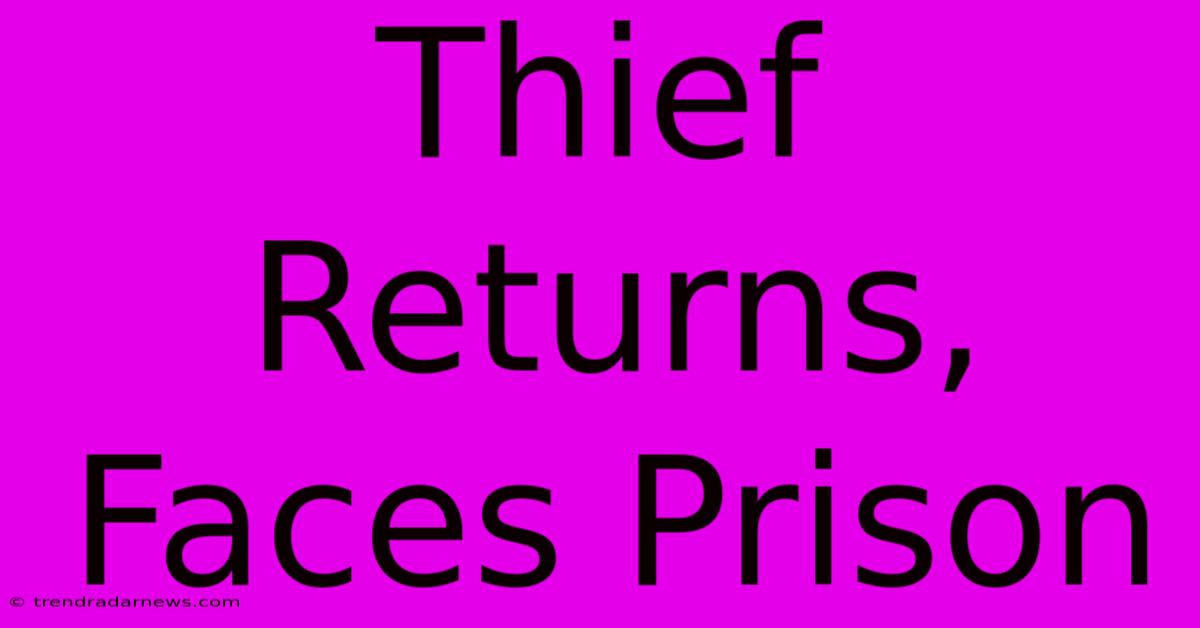 Thief Returns, Faces Prison