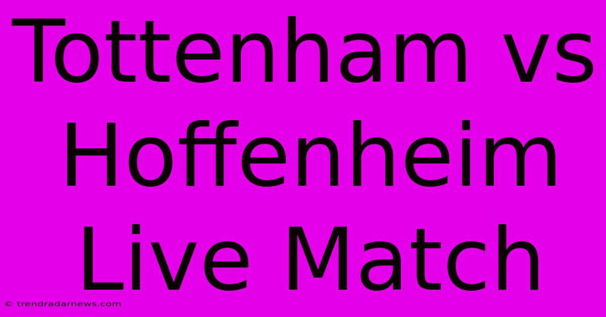 Tottenham Vs Hoffenheim Live Match