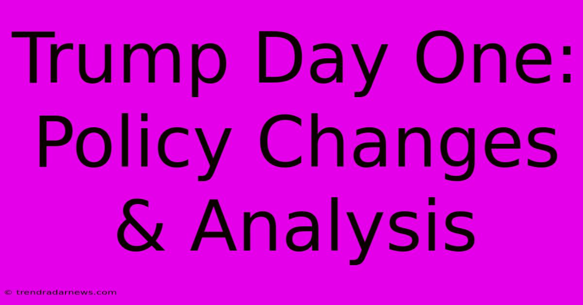 Trump Day One: Policy Changes & Analysis