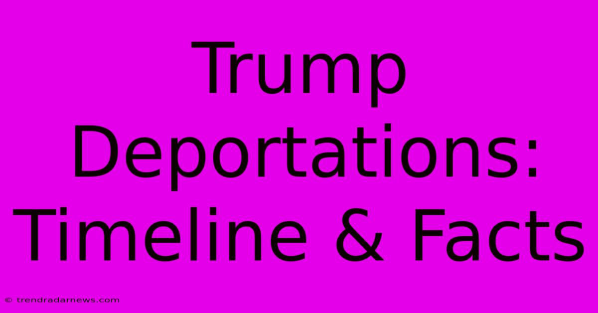 Trump Deportations: Timeline & Facts