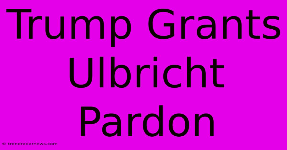 Trump Grants Ulbricht Pardon