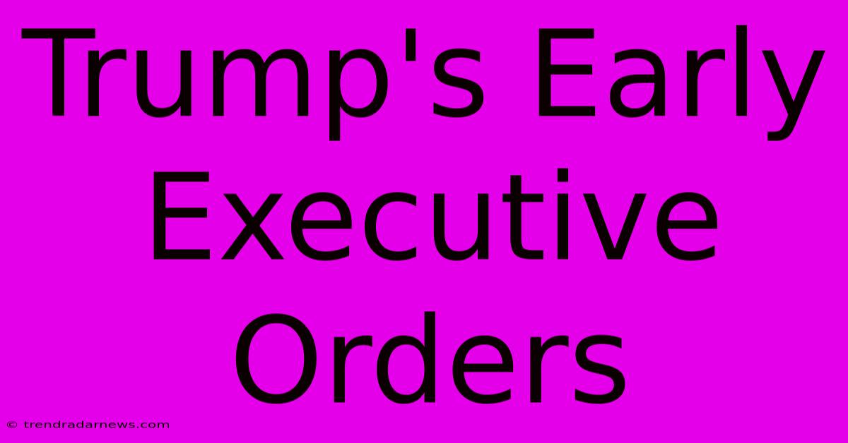 Trump's Early Executive Orders