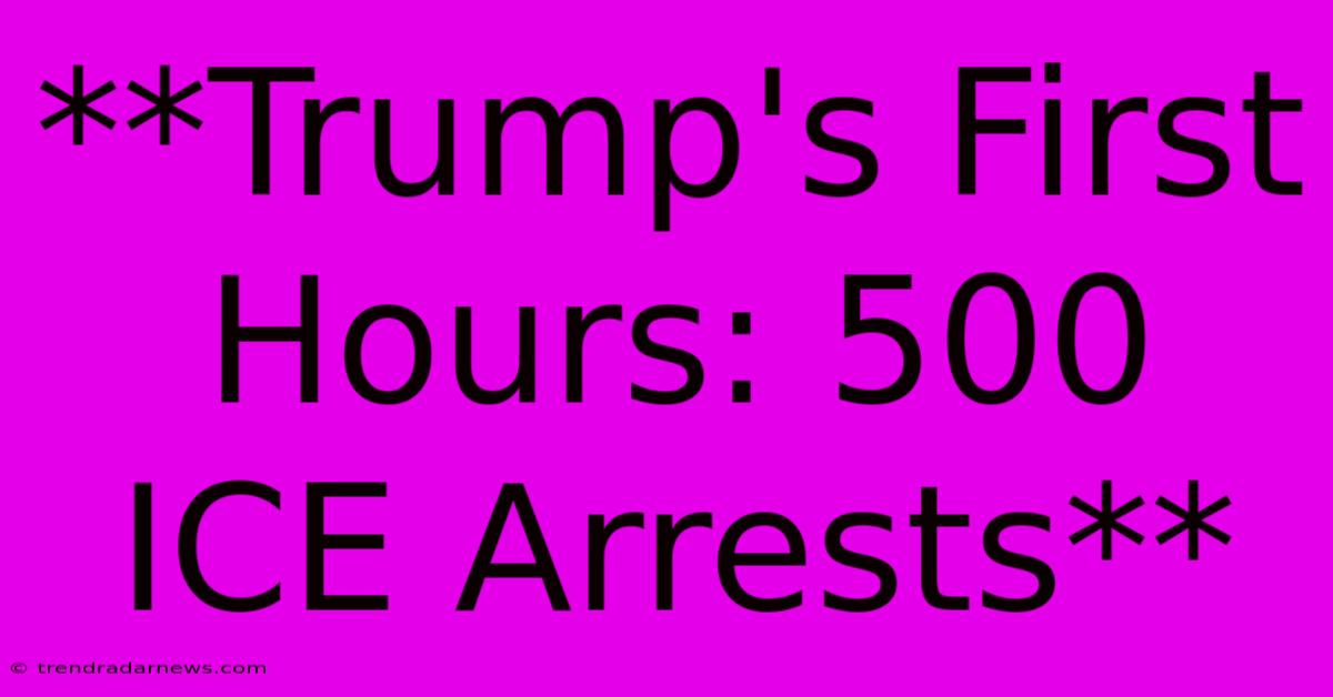 **Trump's First Hours: 500 ICE Arrests**