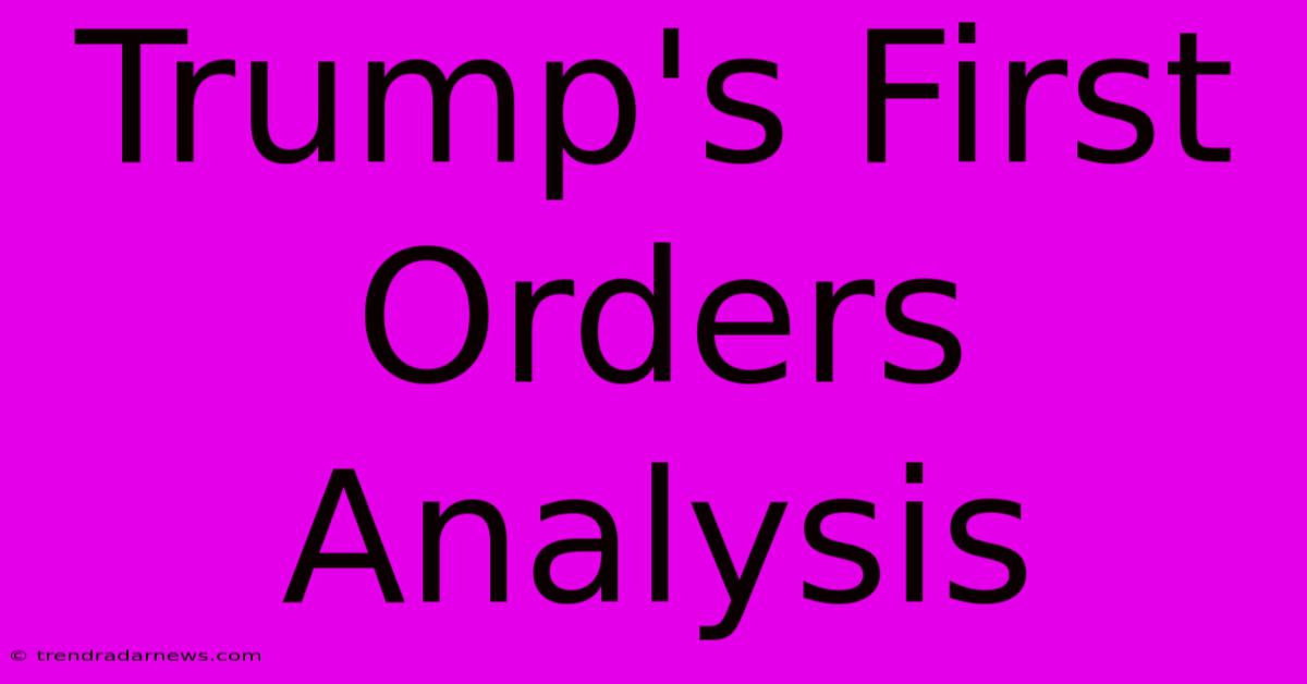 Trump's First Orders Analysis